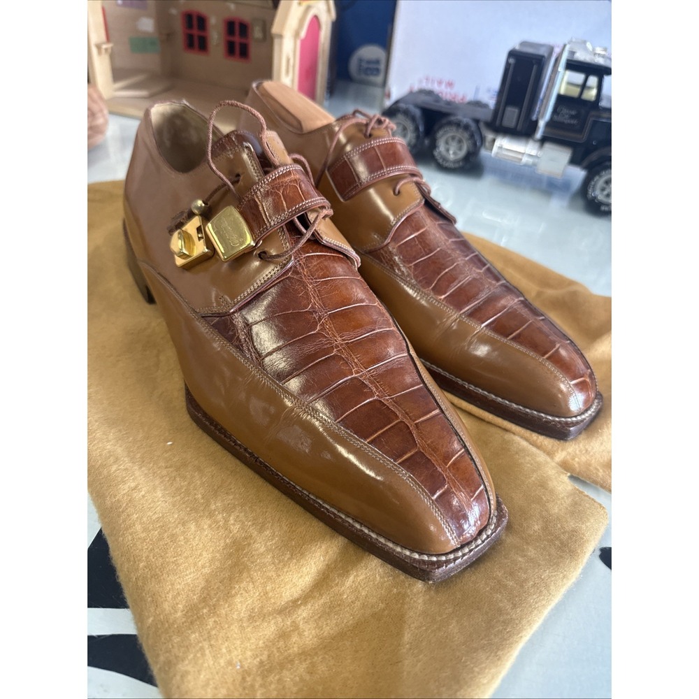 Mauri Alligator Shoes Size 13 Used No box Dress Brown Gator